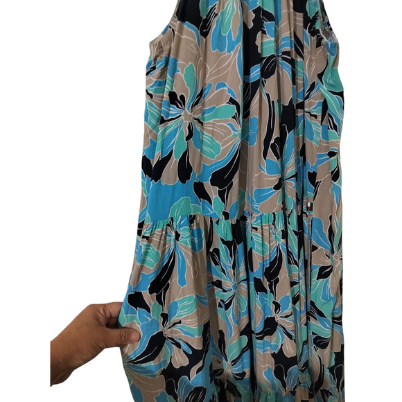 3629) Tommy Hilfiger Floral Halter Maxi Dress Oasis Combo Size XS - Picture 3 of 9